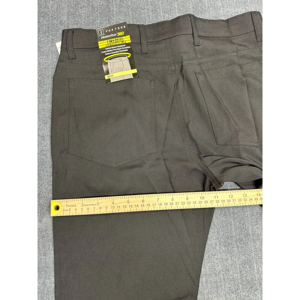 PGA Tour Mens Motionflux 360 Golf Pants 30x30 Caviar Black Stretch Driflux New